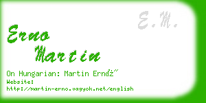 erno martin business card